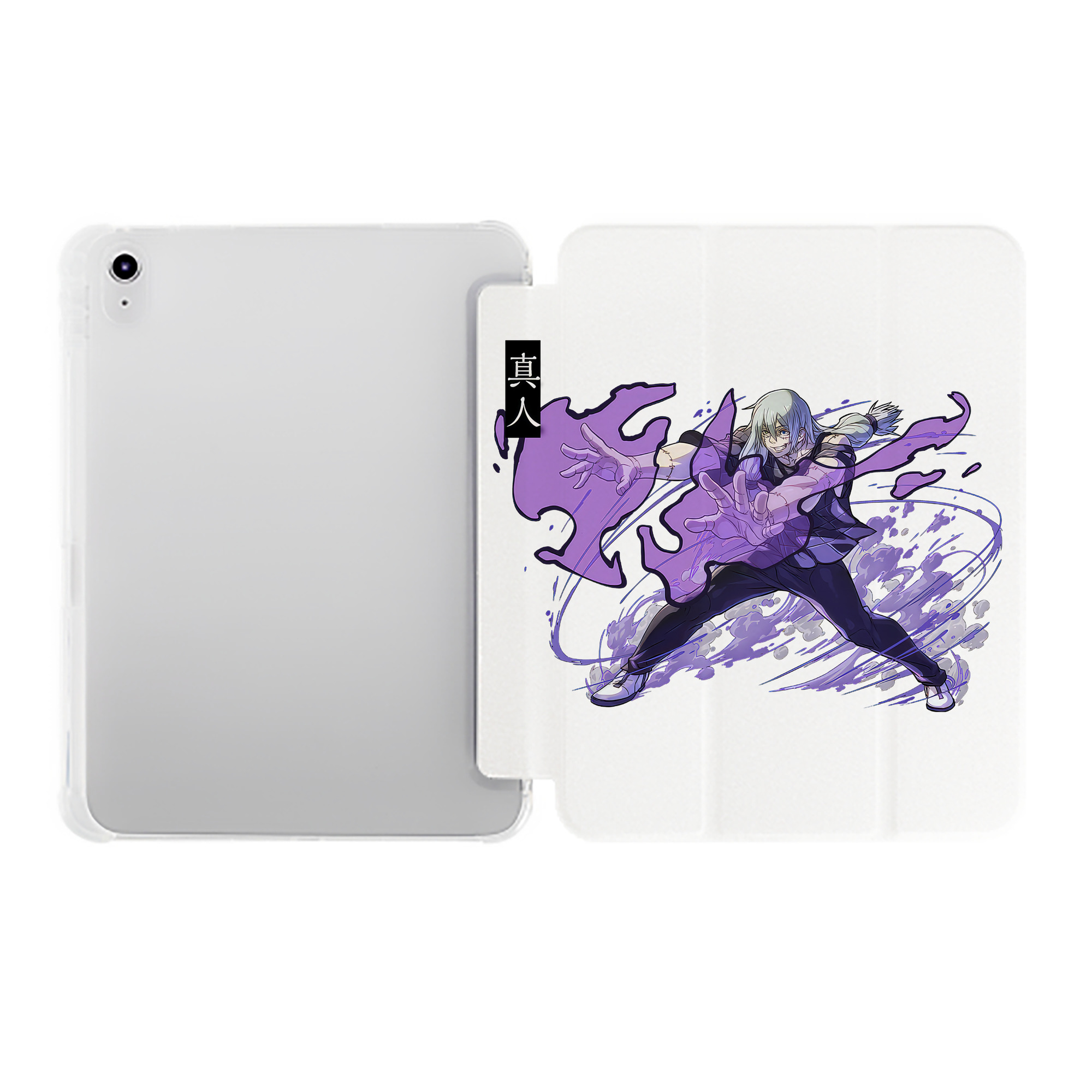 （画像用） 呪術廻戦 Jujutsu Kaisen IPad ケース ペン収納付き 三つ折りスタンド PUレザー×シリコン 対応機種9.5/10.5/10.9インチ